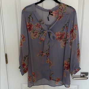 Anthropologie Floral Button Down Blouse